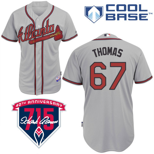 Ian Thomas #67 Youth Baseball Jersey-Atlanta Braves Authentic Road Gray Cool Base MLB Jersey